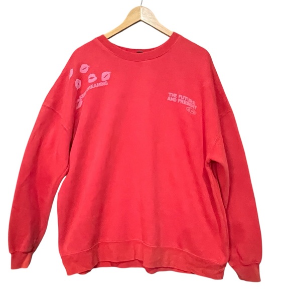 Wild Fable Women's Red Oversized Pullover Sweatshirt - Picture 3 of 8